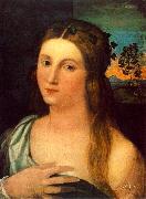 Palma Vecchio Portrait of a Young Woman ag oil on canvas